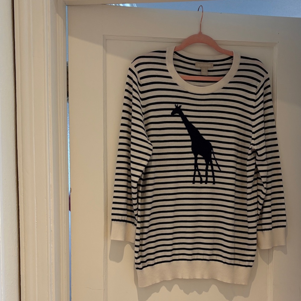 Banana Republic navy striped Giraffe Sweater